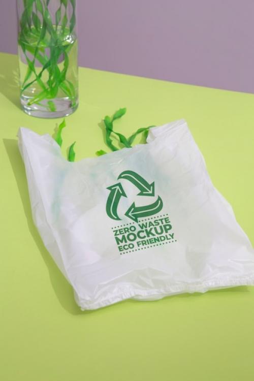 Seaweed Near Plastic Bag Mockup