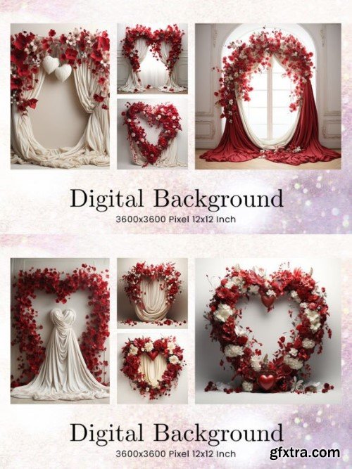 Floral Wedding Studio Backdrop Overlays