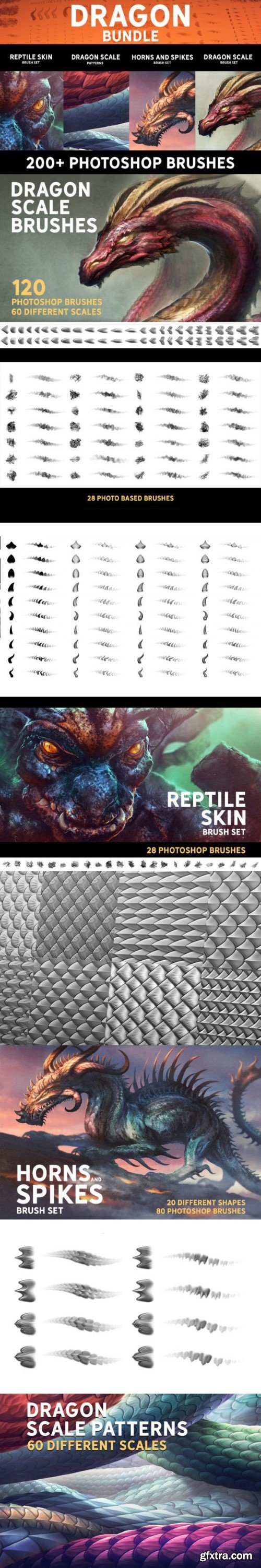 Dragon Bundle - 200+ Photoshop Brushes