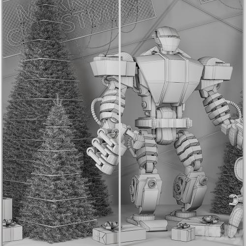 Shop window of robots