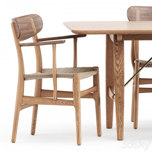 BM1160 hunting table, CH26 chair by Carl Hansen & Son