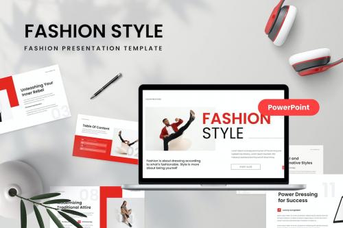 Red Fashion PowerPoint Template