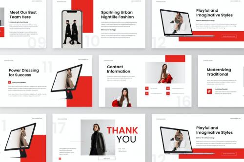 Red Fashion PowerPoint Template