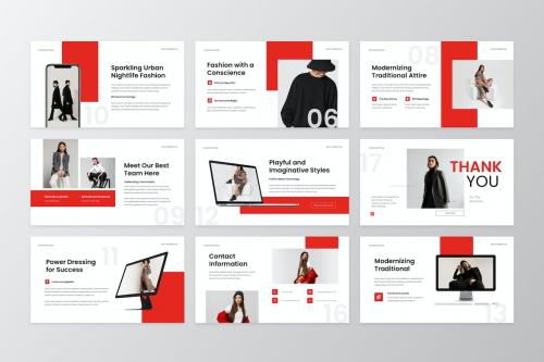 Red Fashion PowerPoint Template