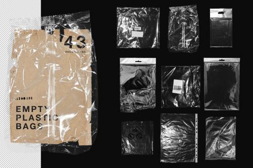 43 Transparent Plastic Bags, Cover, Wrap Overlays