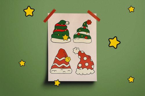 Christmas Santa Hat Vector Clipart Pack