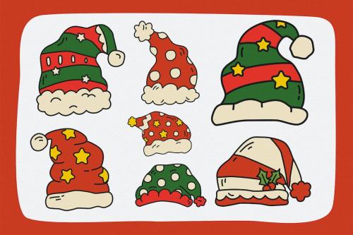 Christmas Santa Hat Vector Clipart Pack