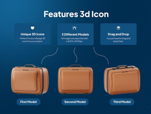 Travel Luggage Product 3D Icon