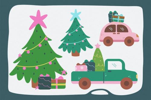 Christmas Tree Vector Clipart Pack