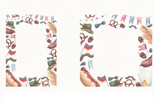 Oktoberfest elements, symbols and frames clipart