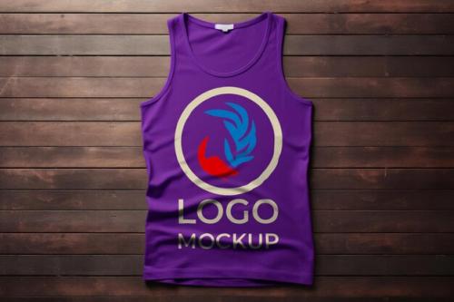 Premium Purple Tank Top Mockup For Print Design