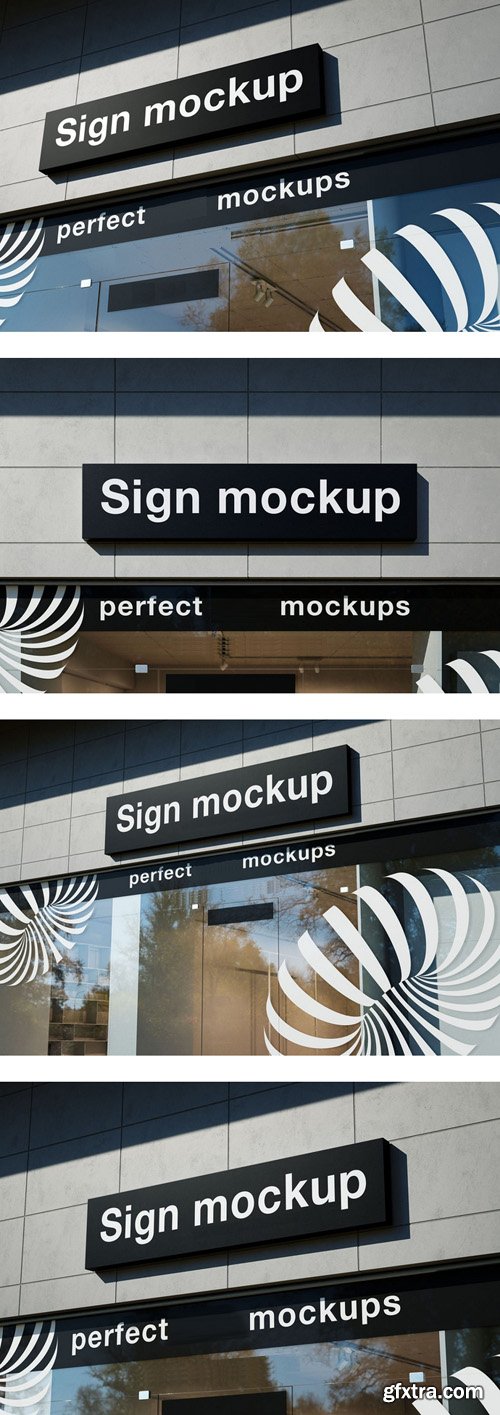 Sign on Glass Exposition PSD Mockups Templates