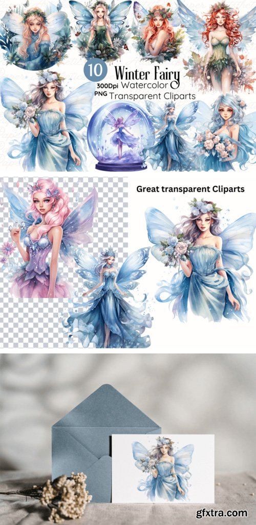 Winter Fairy - 10 PNG Clipart Bundle