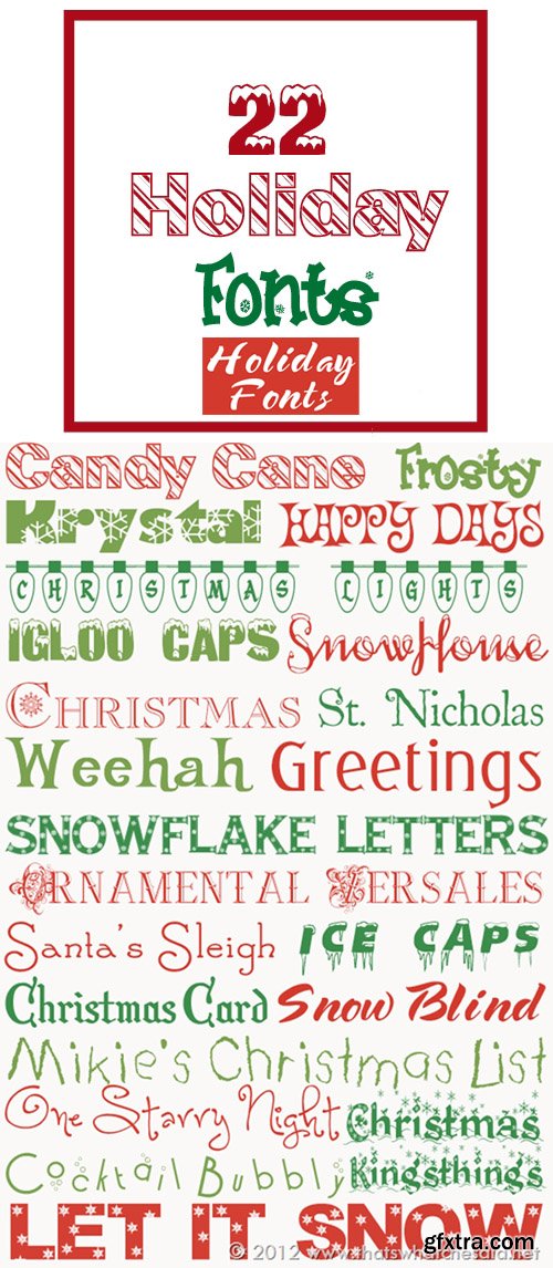 22 Most Wanted Holiday Fonts Pack