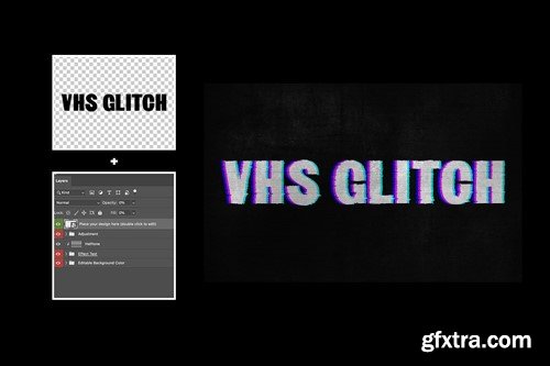 VHS Glitch Text Effect WDR6Z2X