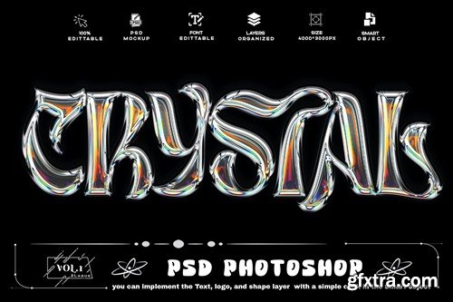 Cystal Chrome PSD Template Text Effect KSVE2V6