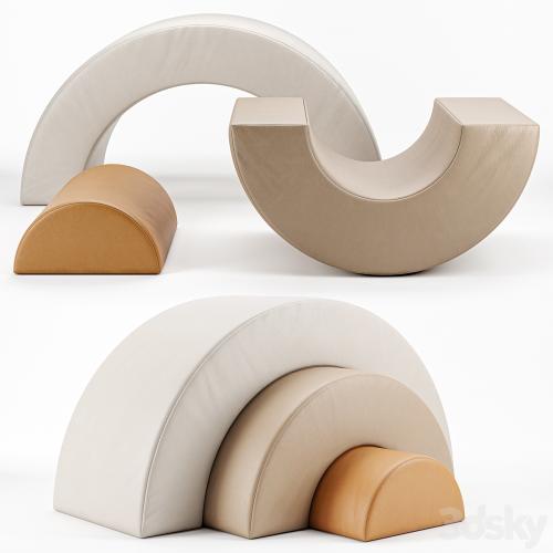 Children's play pouffes GATHRE _ ARC PLAYSET - MILLET