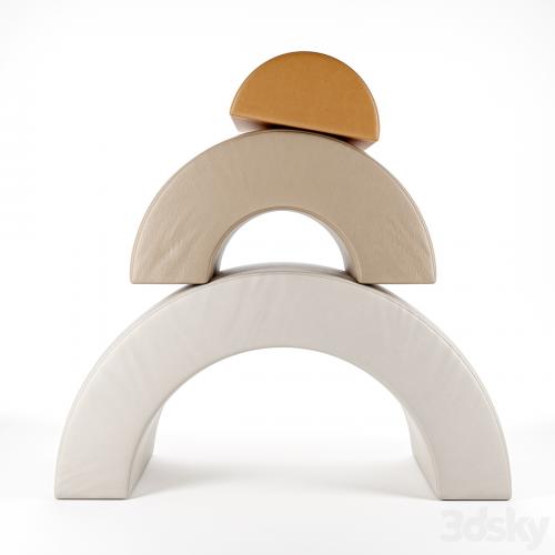 Children's play pouffes GATHRE _ ARC PLAYSET - MILLET