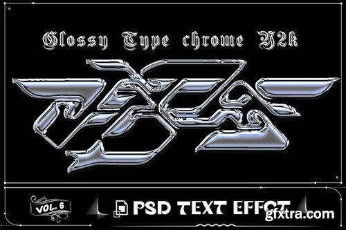 3D Chrome Text Effect 2yk PSD Photoshop S2HNPPC