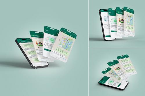 WhatsApp Screen on Latest Smartphone Mockup Set