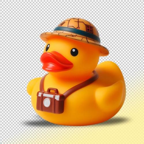 Psd Yellow Rubber Duck Tourist On A Transparent Background