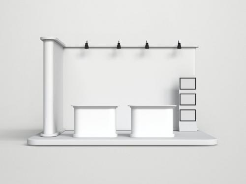 Advertising Exhibition Booth Display Mockup Set