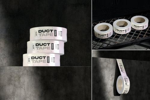 Round Adhesive Duct Tape Mockup Set