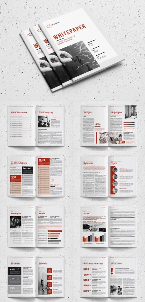 Business Proposal Layout with Red Accents - 332499937