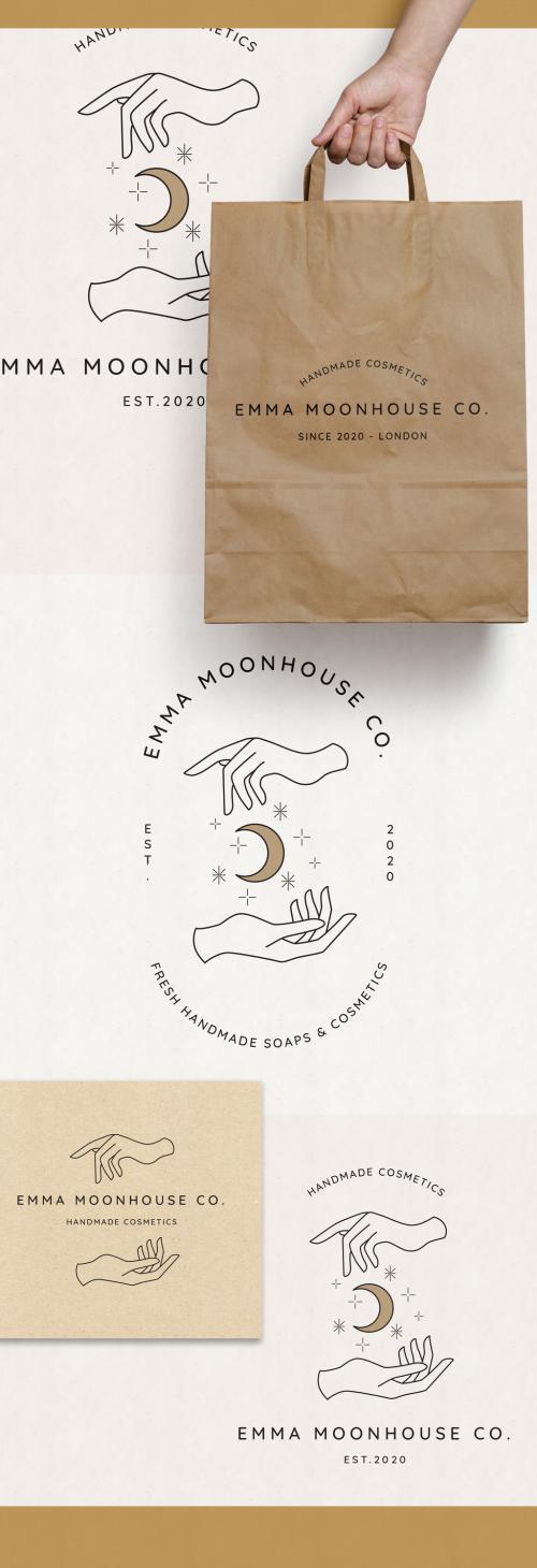 Hands and Moon Logo Set - 332696436