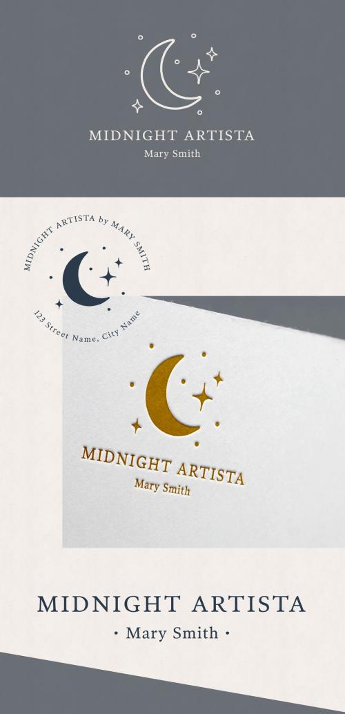 Moon and Stars Logo Set - 332696659