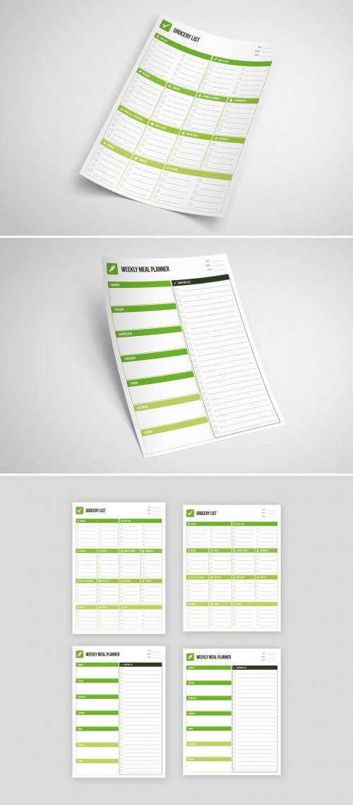 Grocery List and Meal Planner Layouts - 332772536