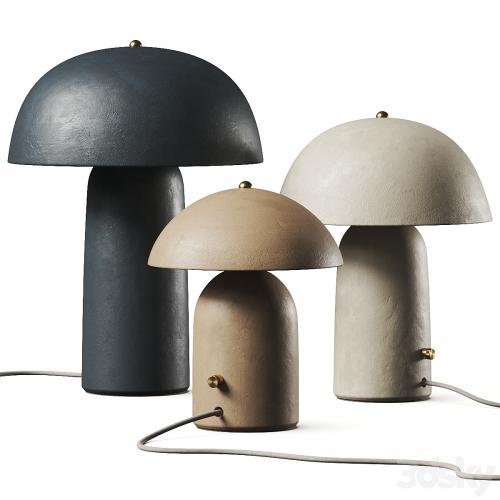 Ceramicah Raku Tera Lime Plaster Table Lamps