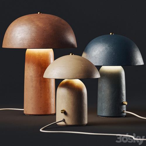 Ceramicah Raku Tera Lime Plaster Table Lamps