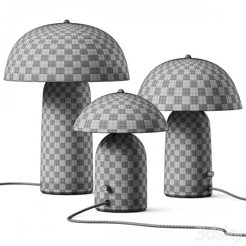 Ceramicah Raku Tera Lime Plaster Table Lamps