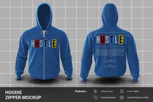 Hoodie Zipper Mockup