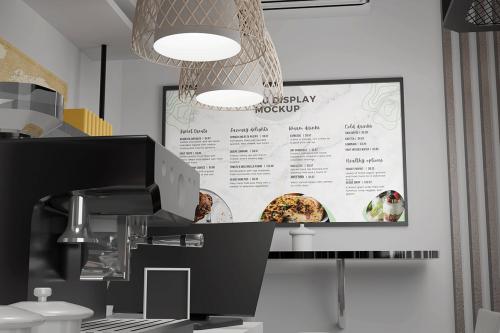 Menu Display TV Screen Mockup