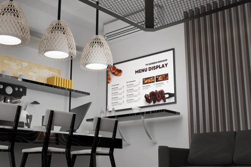 Menu Display TV Screen Mockup