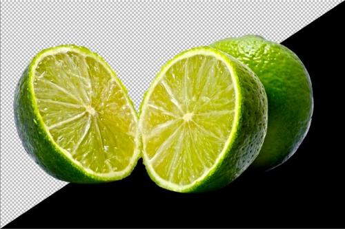 Green Lemon With Slices