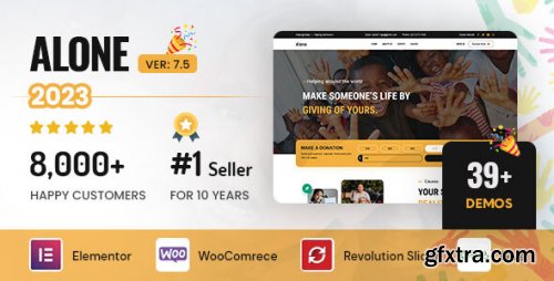 Themeforest - Alone – Charity Multipurpose Non-profit WordPress Theme 15019939 v7.6.3 - Nulled