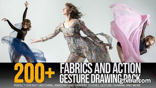 200+ Fabrics & Action Gesture Drawing Pack