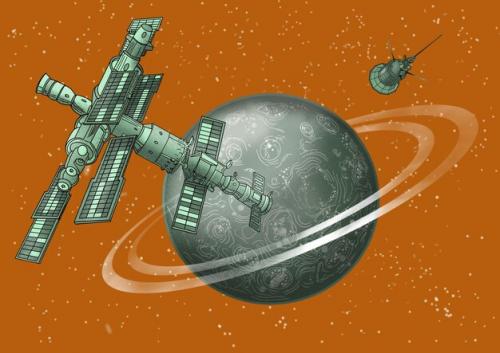 Space Ships With The Planet