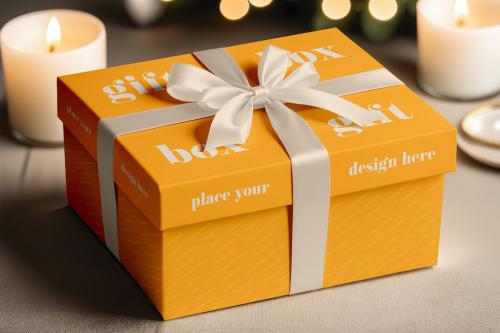 Gift Box Packaging Mockup