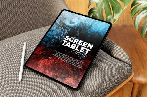 Realistic Screen Tablet Mockup