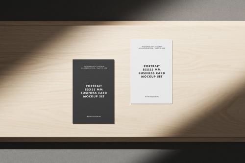 Portrait 55x85 Business Card Mockup Set