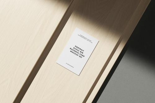 Portrait 55x85 Business Card Mockup Set