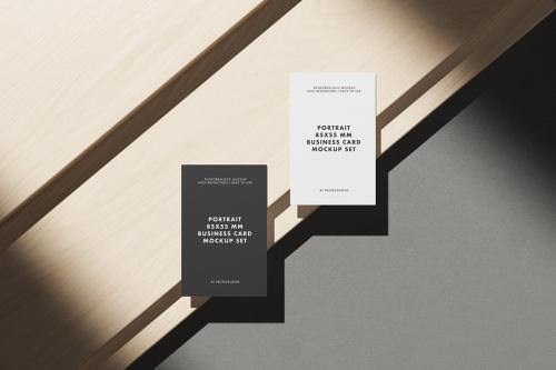 Portrait 55x85 Business Card Mockup Set