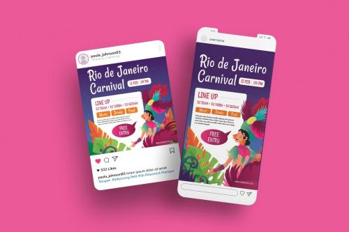 Carnival in Rio de Janeiro Flyer Template