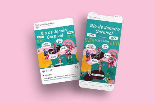 Carnival in Rio de Janeiro Flyer Template