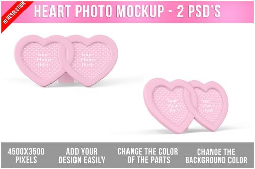 Heart Photo Frame Mockup