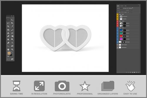 Heart Photo Frame Mockup